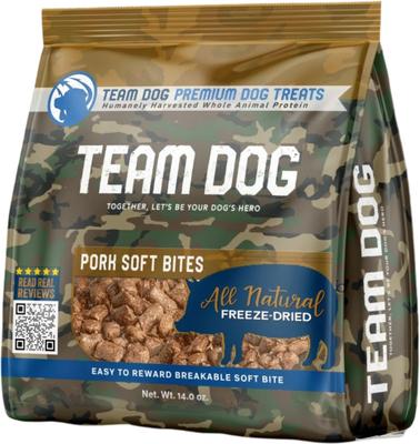 Bocados suaves de cerdo liofilizados para perros, bolsa de 14 oz