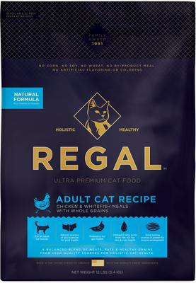 Adult Cat Recipe Chicken & Whitefish Meals Whole Grains Dry Cat Food, 12-lb bag