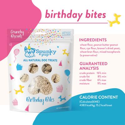 Birthday Bites Peanut Butter Biscuits Crunchy Dog Treats, 24-oz bag