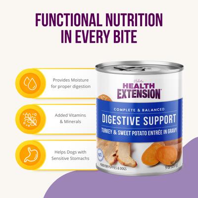 Digestive Support Turkey & Sweet Potato Entrée in Gravy Dog Food, 9-oz can, case of 12