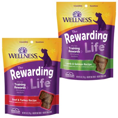 Bundle: Wellness The Rewarding Life Lamb & Salmon + Beef & Turkey Dog Treats