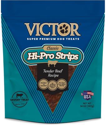 Hi-Pro Strips Tender Beef Recipe High Protein Savory Snack Dog Treats, 14-oz bag