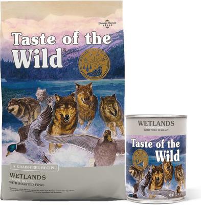 Bundle: Taste of the Wild Wetlands Grain-Free Dry + Canned Dog Food