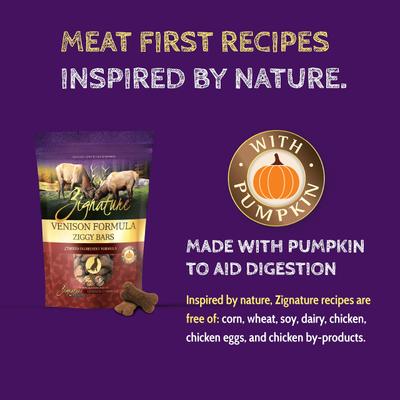 Venison Formula Ziggy Bars Biscuit Dog Treats, 12-oz bag