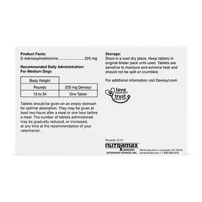 Laboratories Denosyl Liver & Brain Health Supplement Stabilized Tablets for Medium Dogs, 30 count