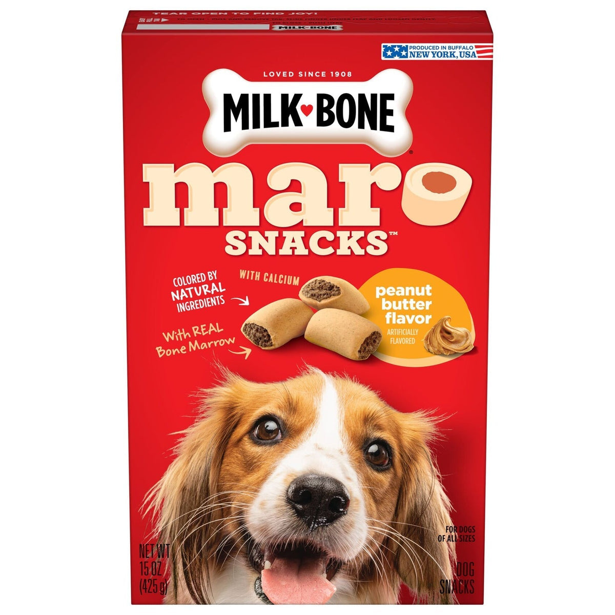 Milk-Bone MaroSnacks sabor crema de cacahuate, 425 g, caja 15 oz