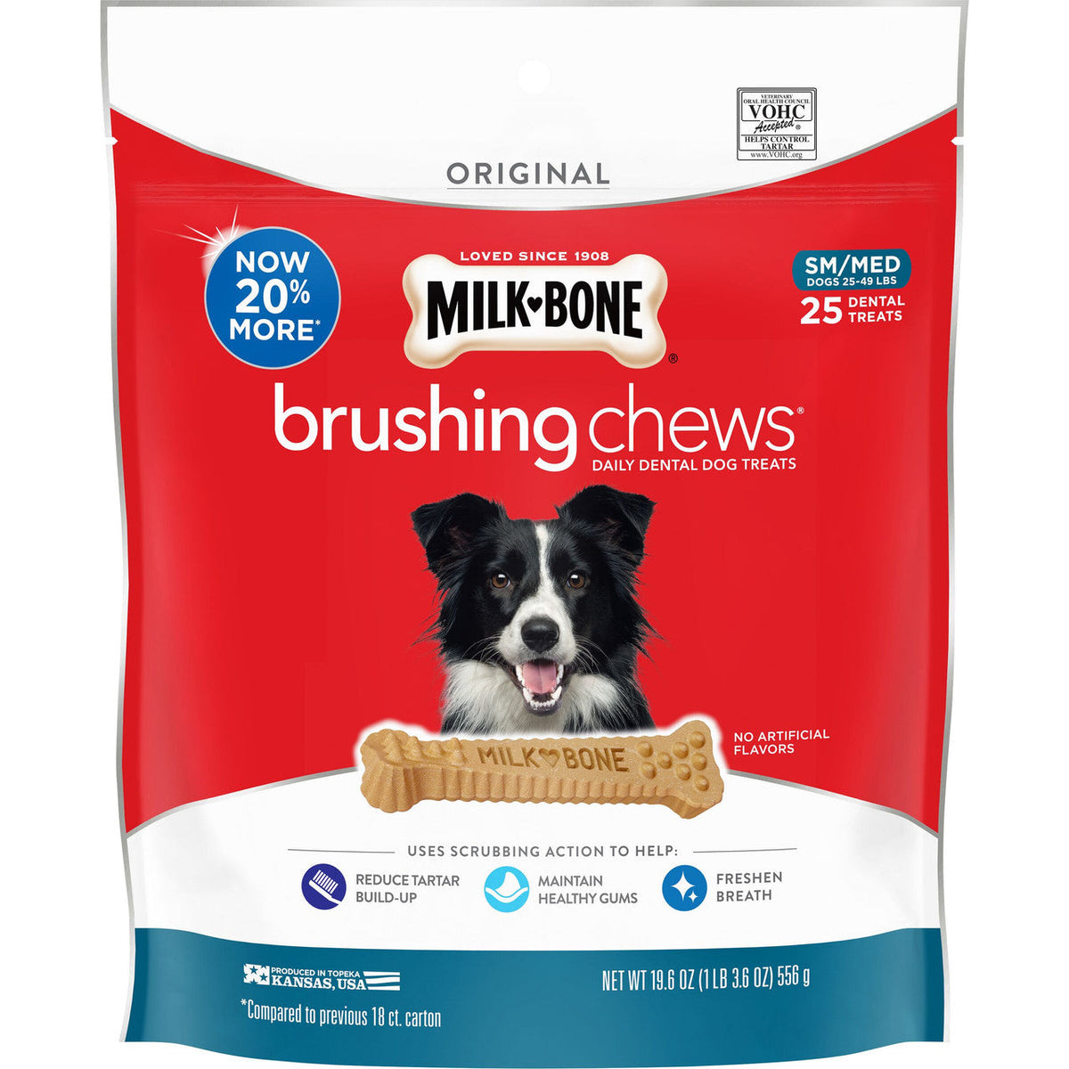 Milk-Bone Brushing Chews Small & Medium Original Pollo, 25 unidades, 19.6 oz