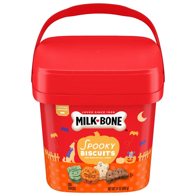 Milk-Bone Spooky Biscuits Halloween, bote de 24 oz (680 g), empaque exacto