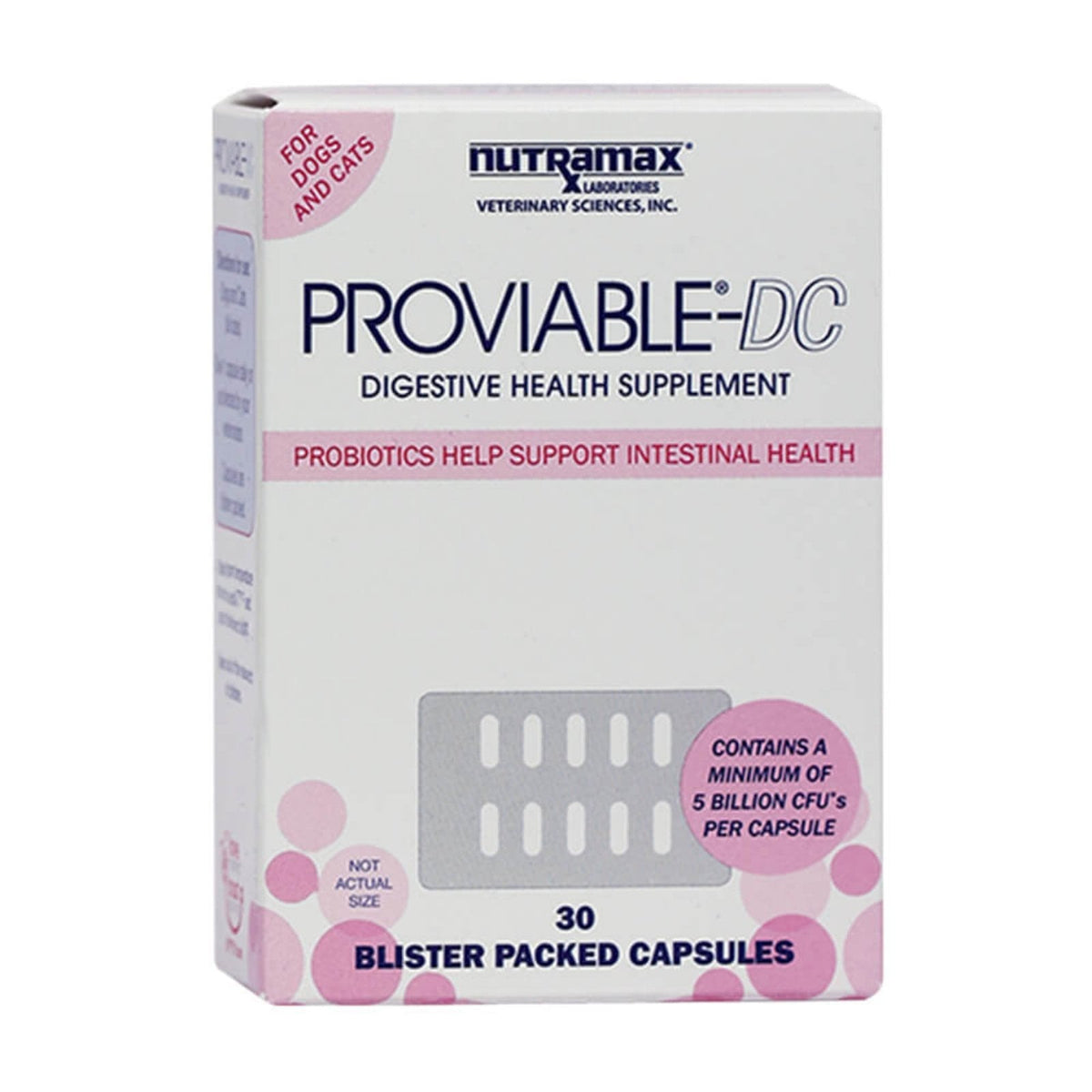 Nutramax Proviable-DC, 30 cápsulas en caja para perros y gatos