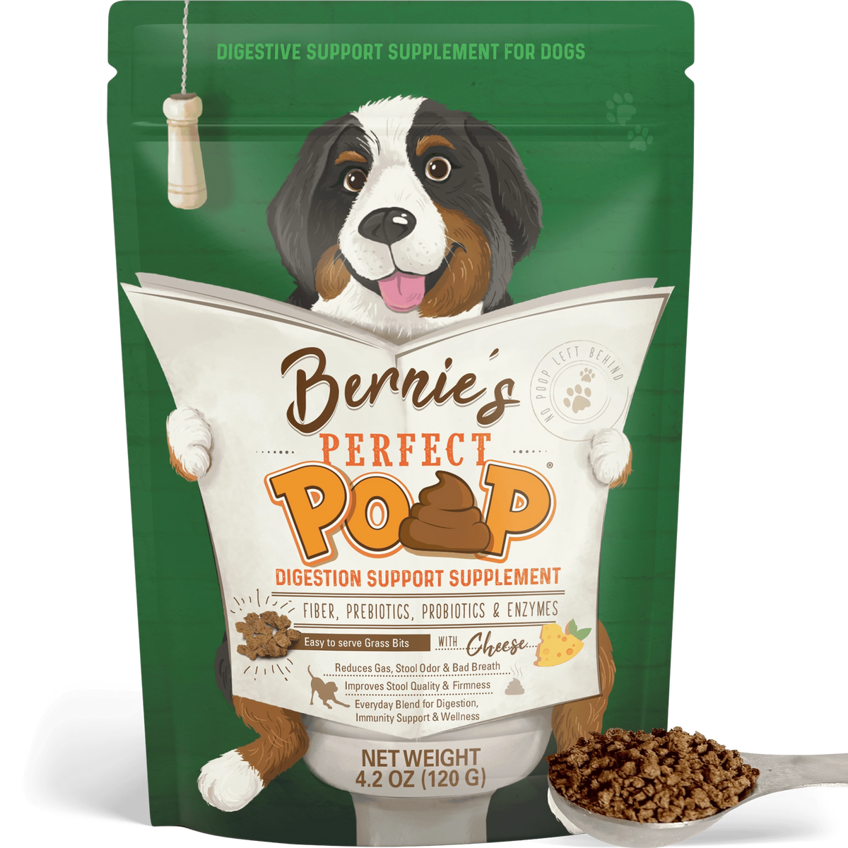 Bernie's Perfect Poop, Queso Cheddar, 120 g