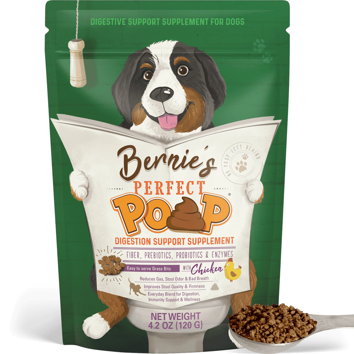 Bernie's Perfect Poop, Pollo, 120 g